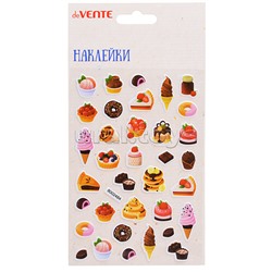 Наклейки мягкие "Десерты" размер карточки 10x15 см, puff, объемные, многоразовые