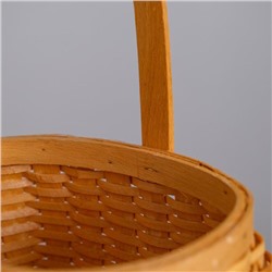 Корзина плетёная для хранения, 17×15×11.5 см, ручка h=12 см, секвойя, цвет натуральный