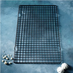 Решётка для глазирования и остывания кондитерских изделий KONFINETTA, 40×25×1.5 см, чёрная