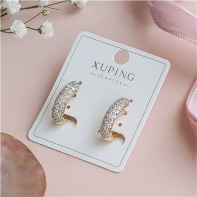 Серьги коллекция "Xuping" покрытие позолота, вставка: фианиты, арт.004.036