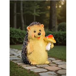 Садовая фигура из полистоуна «Ежик с мухомором», 11×9×8.5 см