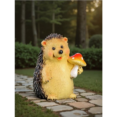 Садовая фигура из полистоуна «Ежик с мухомором», 11×9×8.5 см