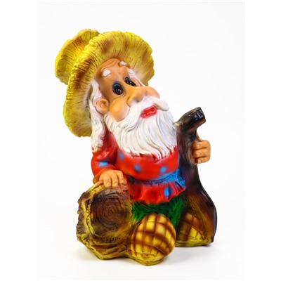 Садовая фигура из полистоуна «Гном - лесовик», 49×27×35 см