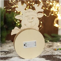 Светильник новогодний «Олень в шарфике и пожеланием» 16.5×30 см