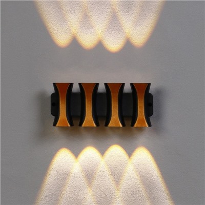 УЦЕНКА Светильник фасадный «Элегант», FSD-041, 8 Вт, 3000К, 4 луча, IP65, 220 В, пластик, черный 1