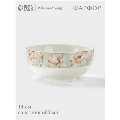 Салатник WY Pink O'hara, фарфор, 600 мл, d=14 см, зелёный
