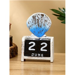 Календарь настольный «Морская ракушка», 11×5×14 см, дерево, бело-золотой