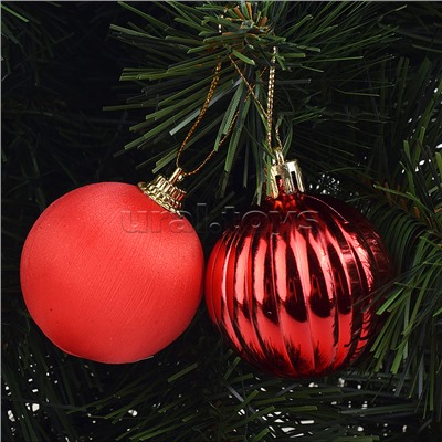 Набор новогодних украшений "Праздничное настроение" (20 шт.) красные, в коробке