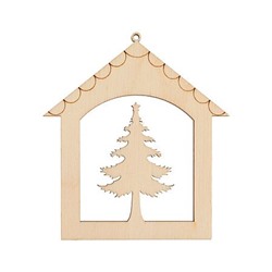 Деревянная заготовка из фанеры подвеска плоская "Елочка" 6.5х7,5 см КЛ-42 "Mr. Carving"