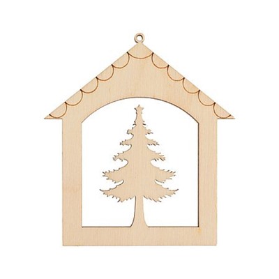 Деревянная заготовка из фанеры подвеска плоская "Елочка" 6.5х7,5 см КЛ-42 "Mr. Carving"