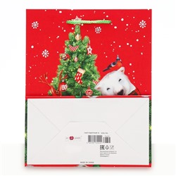 Пакет подарочный новогодний «Зверята», 18×22.3×10 см