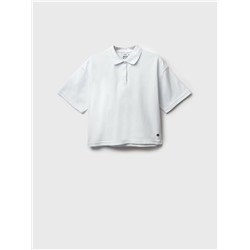 Джемпер трикотажный с воротником поло для девочек