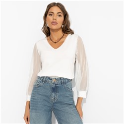 Блуза комбинированная, Попала в сказку (lactic)