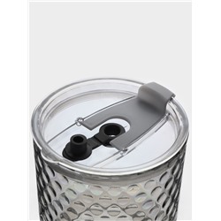 Стакан «Сота», 350 мл, 8.9×15.5 см, с крышкой и трубочкой, стекло, прозрачный