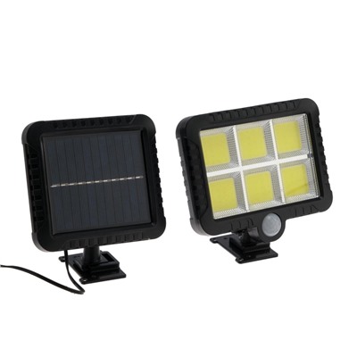 Светодиодный прожектор, уличный, на солнечной батарее 18 Вт, выносная панель, 6500К, свечение холодное белое