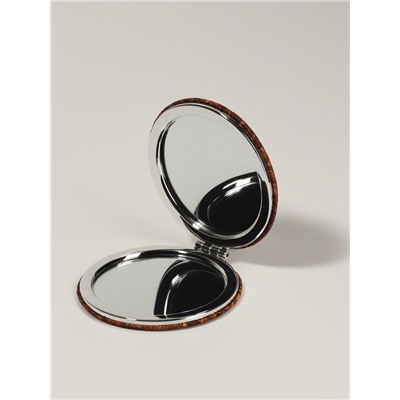 Зеркало складное «Орнамент», d=7.2 см, с увеличением х2, коричневое