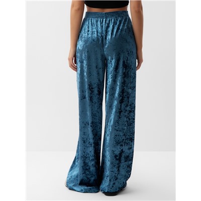 Брюки домашние женские KAFTAN Velvet, размер 52-54, синие