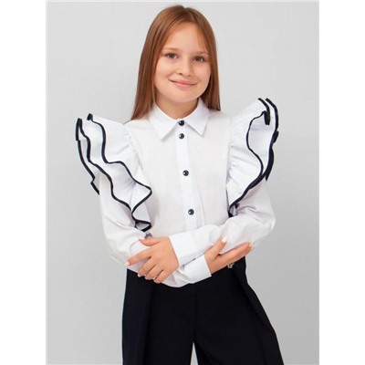Блузка для девочки SP021 (Бело-синий)
