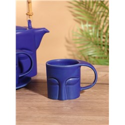 Набор для чаепития «Синий глаз», чайник, 2 чайные пары, керамика