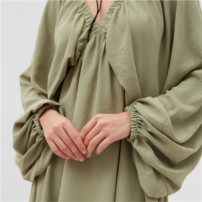 Платье мини женское MIST с глубоким вырезом, размер 48, оливковое