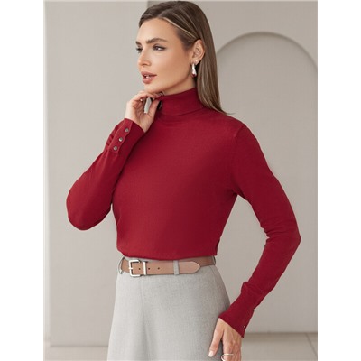 Водолазка тонкой вязки из хлопка с нейлоном