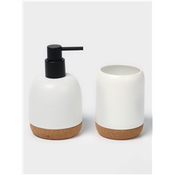 Набор для ванной SAVANNA «Пробка», 3 предмета, дозатор для мыла, стакан, мыльница