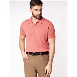 Поло тонкой вязки из хлопка с эффектом меланж