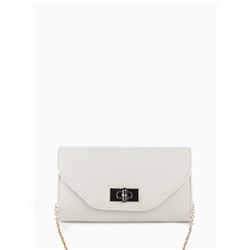 УЦЕНКА Сумка жен 24×4.5×11 см, отд на клапане, дл ремень цепь, белый