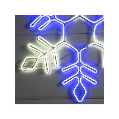 Неоновая фигура «Снежинка», 57 см, 576 LED, 12 В, 8 режимов, свечение синее/белое