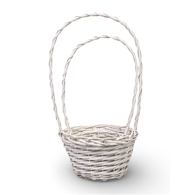 Корзина плетёная для хранения, лоза, белая, набор 2 шт.