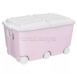 Ящик для игрушек на колесах 66,5л, 685х395х385мм (Розовый)