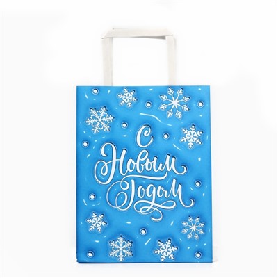 Пакет подарочный новогодний «С Новым годом», 20×11×27.5 см