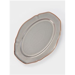 Блюдо сервировочное Magistro Vintage, 31×21.5×2.8 см, фарфор, серое