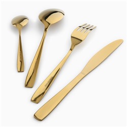УЦЕНКА Столовые приборы из нержавеющей стали, 12 предметов, золотой