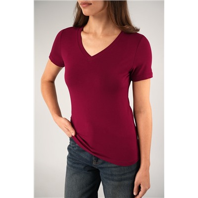 Женская футболка из вискозы с V-вырезом Happyfox