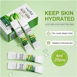 Sadoer Увлажняющая ночная несмываемая гель маска для лица с 98% алое вера