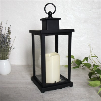 Светильник фонарь настольный 33 см черный / YR1101B /уп 24/ПРОМО АКЦИЯ