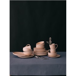 Тарелка Доляна «Кремовое облако», d=27 см, керамика, персиковая