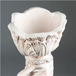 Фигура из гипса «Девушка с кашпо на голове», 22×22×80 см, 1.5 л, белая