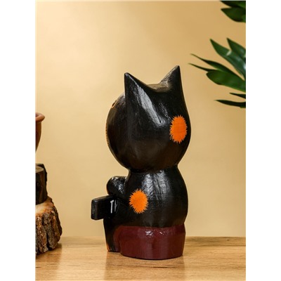 Сувенир «Кот с табличкой WELCOME», 10×7×16 см, дерево, чёрно-рыжий