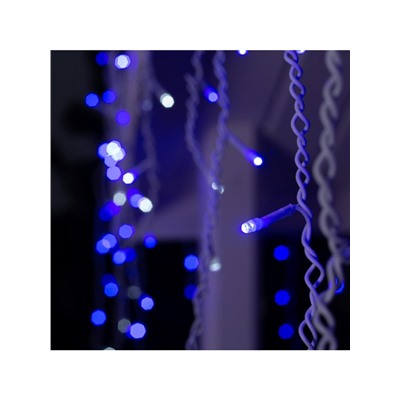 Гирлянда «Бахрома» 4×0.6 м, IP44, белая нить, 180 LED, свечение синее, мерцание белым, 220 В