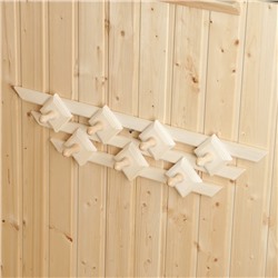 Вешалка для бани и сауны «Шахматка», 72×15×8 см, деревянная, настенная, 7 крючков