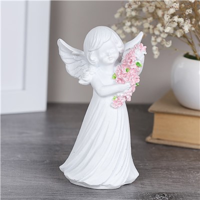 Фигурка Ангел 12 см / TD-104 /уп 96/розовые цветы