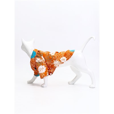 Рубашка для собак «Тропики», размер S, ДС 25, ОГ 35, ОШ 23 см, оранжевая