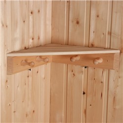 Полка угловая для бани и сауны, деревянная, 4 крючка, «Добропаровъ»