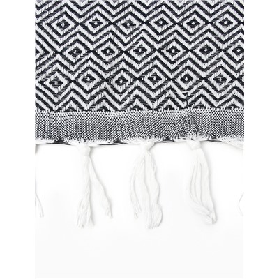 Плед с кисточками «Этель» East, 100×180 см, тёмно-серый