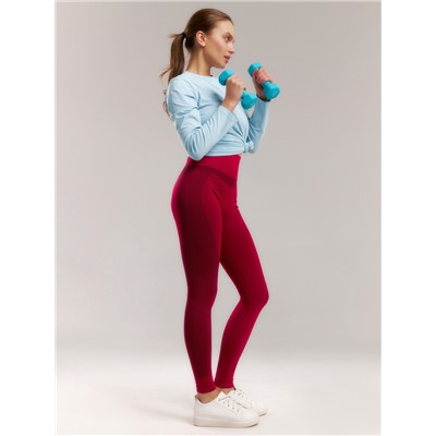Легинсы спортивные женские MINAKU: SPORTLY, красные, размер 42-44