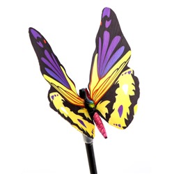 Штекер с подсветкой «Бабочка Адриа», на солнечной батарее, синяя, 12×70 см