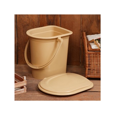 Ведро - туалет, h=40 см, 17 л, съёмный стульчак, бежевое