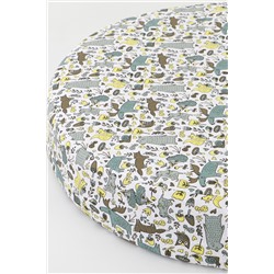 Простыня на резинке из бязи на овальный матрас 125х75, арт. ПРГ-ОВ/лесные жители